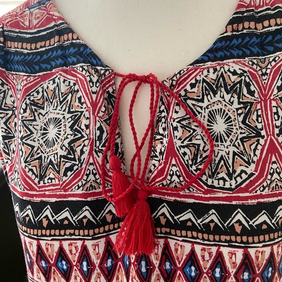 beachlunchlounge Midi Dress Vibrant Geometric Print Boho Sleeveless Size Large - Picture 5 of 9